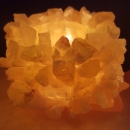 Honeycomb calcite small cluster - attached to slab base